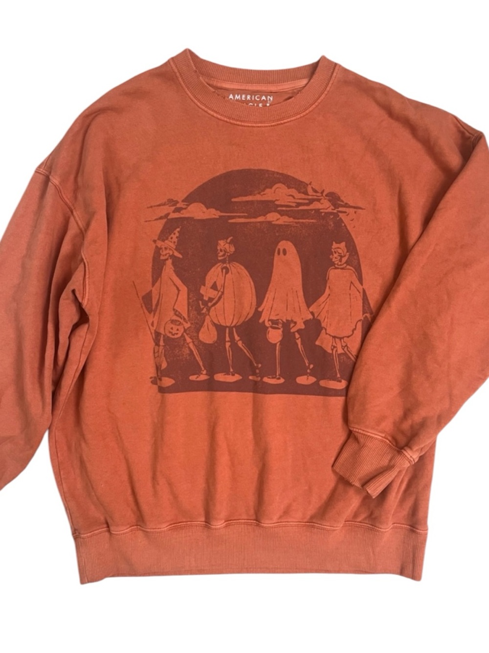American Eagle Oversized Sweatshirt Womens Medium Spooky Halloween Pumpkin Spice
